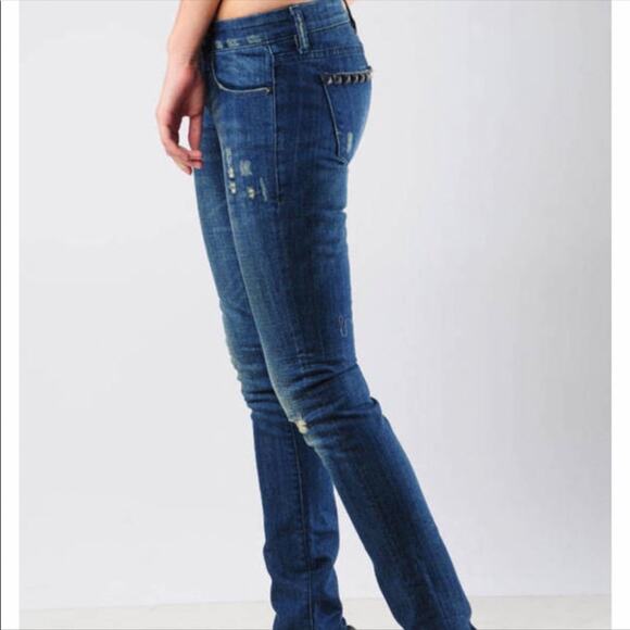 BlankNYC Distressed Studded Skinny Jeans Sz 27 - Picture 11 of 13